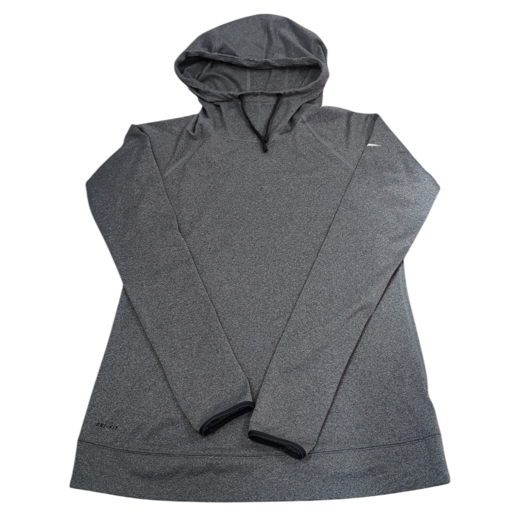Nike Pro Pullover Hoodie Sweatshirt, Heathered Gray, Women's Large